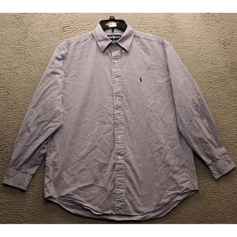 Ralph Lauren Blake Shirt Mens Large Multi Gingham Check Pony Logo Button Down